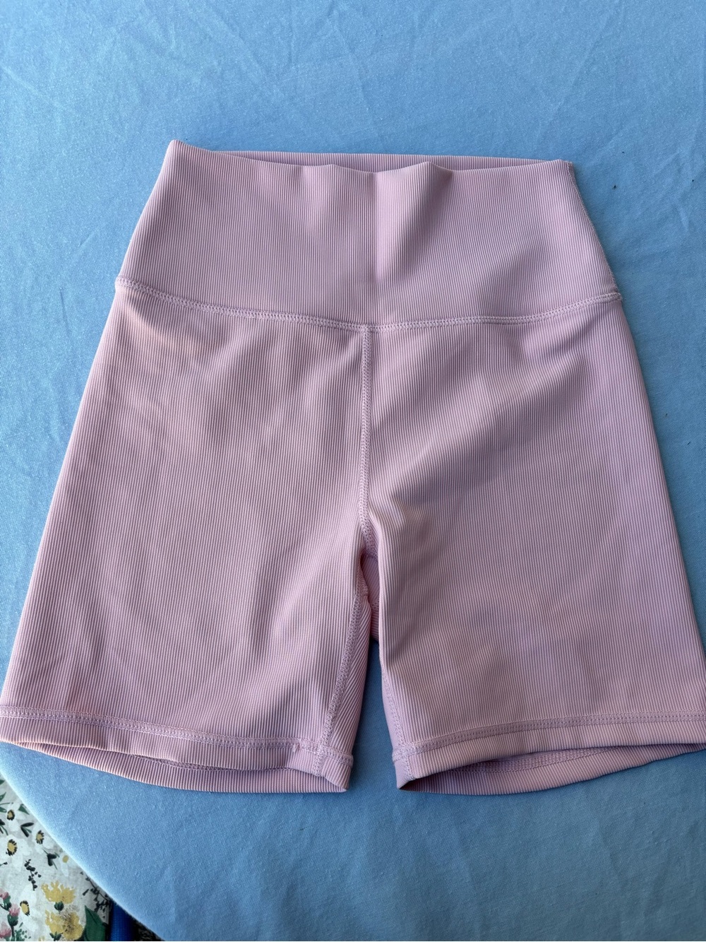 WILO High-Waist Pink Ribbed Women’s Active Shorts
